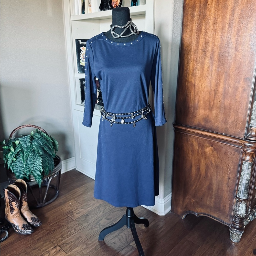 Draper’s & Damon’s Navy Blue‎ Studded Dress